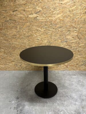 Tafel Donker hout Messing rond 80 cm