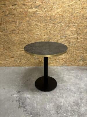 Tafel Donker marmer messing rond 68 cm